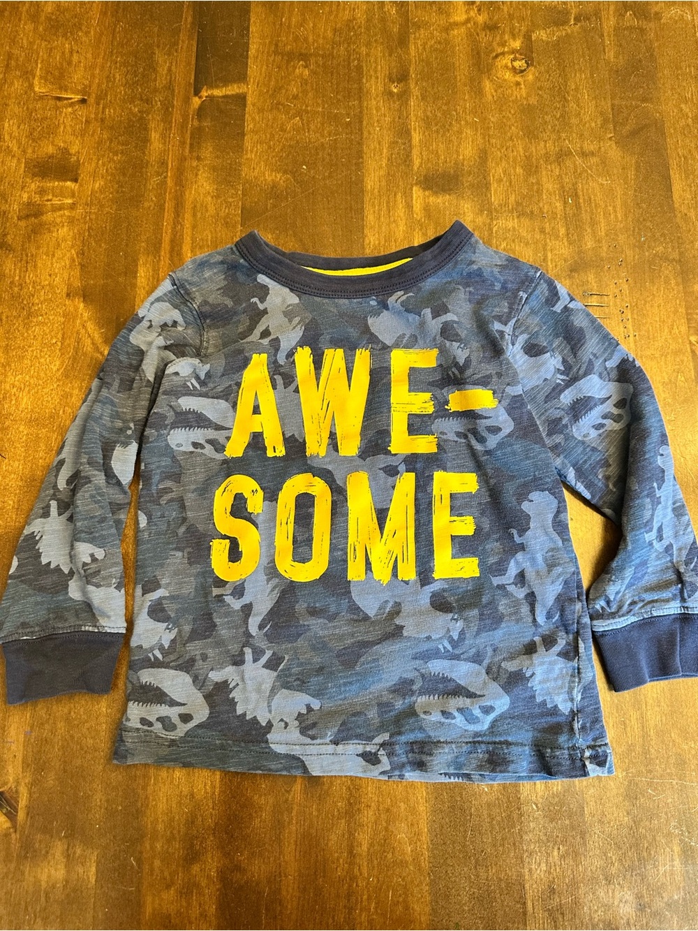 Carters 3T Toddler Boy Dino Shirt School Play Dino Camo Blue‎ Cute
